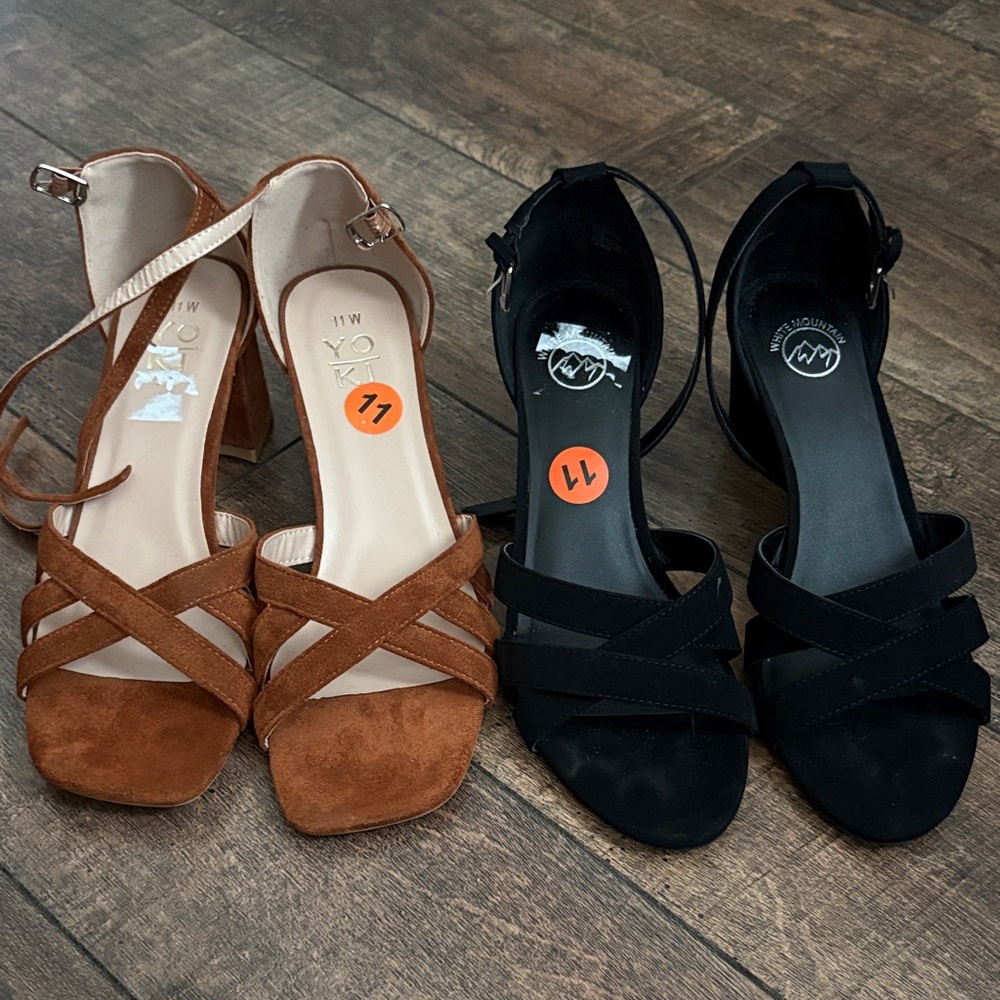 Brown and Black Heels size 11